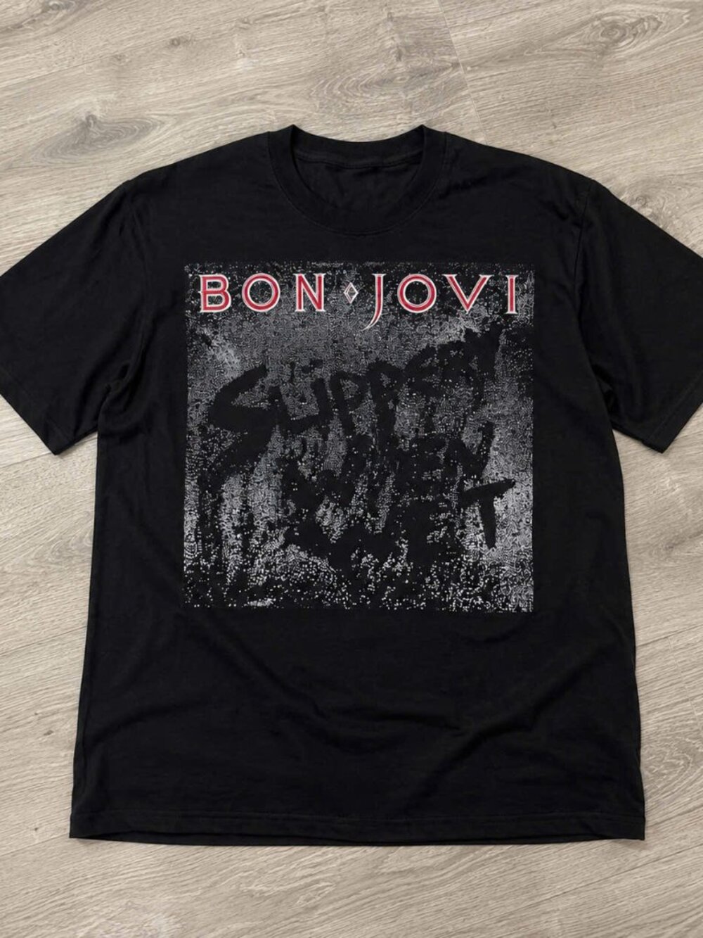 Bon Jovi Slippery When Wet Album Cover Graphic T-Shirt